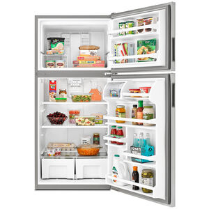 Amana 30 in. 18.2 cu. ft. Top Freezer Refrigerator with Garden Fresh Crisper Bins - Monochromatic Stainless Steel, , hires