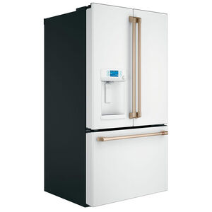 Cafe 36 in. 27.8 cu. ft. Smart French Door Refrigerator with External Ice & Water Dispenser - Matte White, Matte White, hires