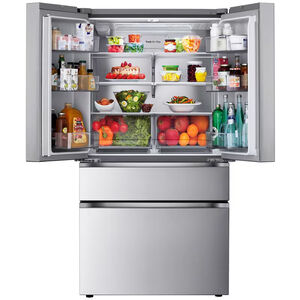 LG 36 in. 25.5 cu. ft. Smart Counter Depth 4-Door French Door Refrigerator with Internal Water Dispenser - PrintProof Stainless Steel, , hires