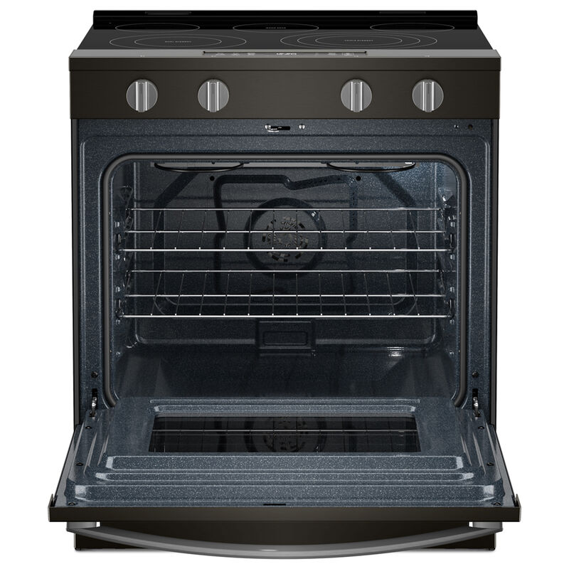 Whirlpool 30 in. 5.3 cu. ft. Smart Air-Fry Standard Convection Electric Range with Radiant Burners - Black Stainless Steel, , hires