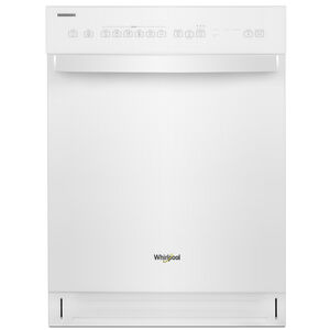Whirlpool 24 in. ADA Compliant Front Control Dishwasher with 51 dBa Sound Level - White, White, hires