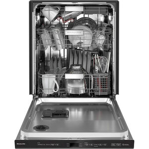 KitchenAid 24 in. Top Control Dishwasher with 44 dBa Sound Level, 3rd-Rack & Pocket - Black Stainless Steel with PrintShield Finish, Black Stainless Steel with PrintShield Finish, hires