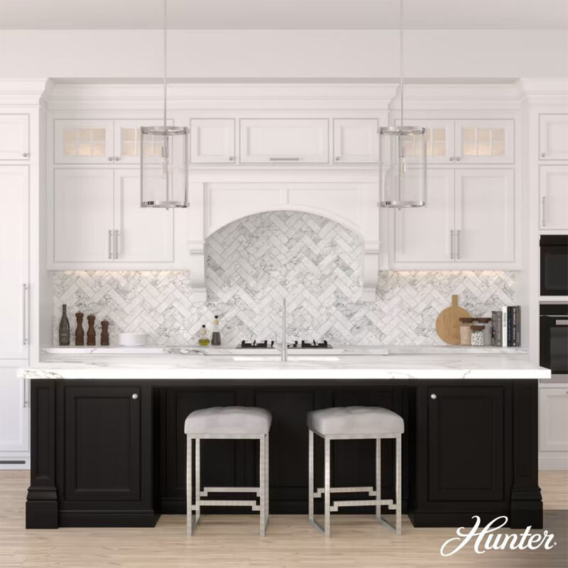 Hunter Astwood 11.5 in. Pendant with Clear Glass - Polished Nickel, , hires