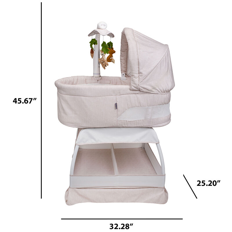TruBliss Sweetli Calm Bassinet with Cry Recognition - Wheat Melange, , hires