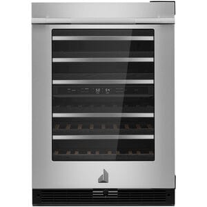 JennAir Rise 24 in. Undercounter Wine Cooler with Wood Racks, Dual Temperature Zones & 45 Bottle Capacity - Stainless Steel, , hires