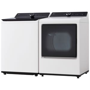 LG 27 in. 7.3 cu. ft. Smart Gas Dryer with EasyLoad Door, AI Sensor Dry, TurboSteam Technology, Sanitize & Steam Cycle - Alpine White, Alpine White, hires