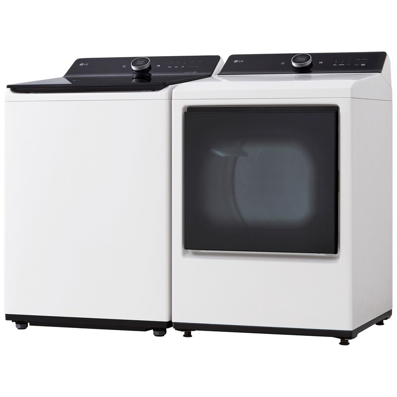 LG 27 in. 7.3 cu. ft. Smart Gas Dryer with EasyLoad Door, AI Sensor Dry, TurboSteam Technology, Sanitize & Steam Cycle - Alpine White, Alpine White, hires