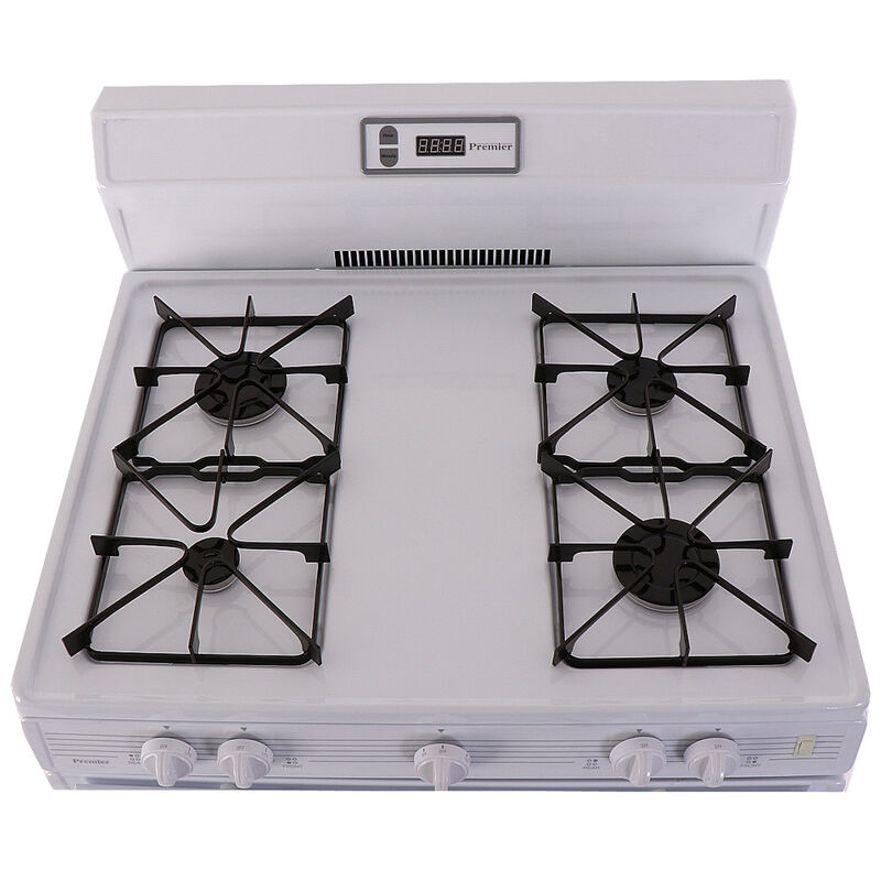 Premier 30 in. 3.9 cu. ft. Oven Freestanding Gas Range with 4 Sealed Burners - White, , hires