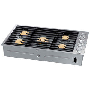 Dacor Contemporary 36 in. 5-Burner Smart Natural Gas Cooktop with Simmer Burner & Power Burner - Silver Stainless, , hires