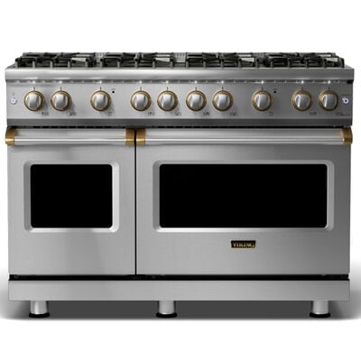 Viking 5 Series 48 in. 6.1 cu. ft. Standard Convection Double Oven Gas Range with 8 Sealed Burners - Stainless Steel | VGR5488BSSBB
