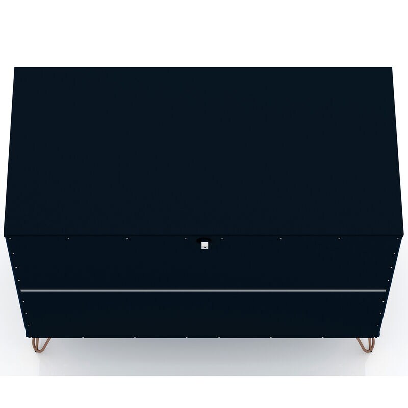 Manhattan Comfort Rockefeller Mid-Century Modern 3-Drawer Dresser - Tatiana Midnight Blue, Midnight Blue, hires