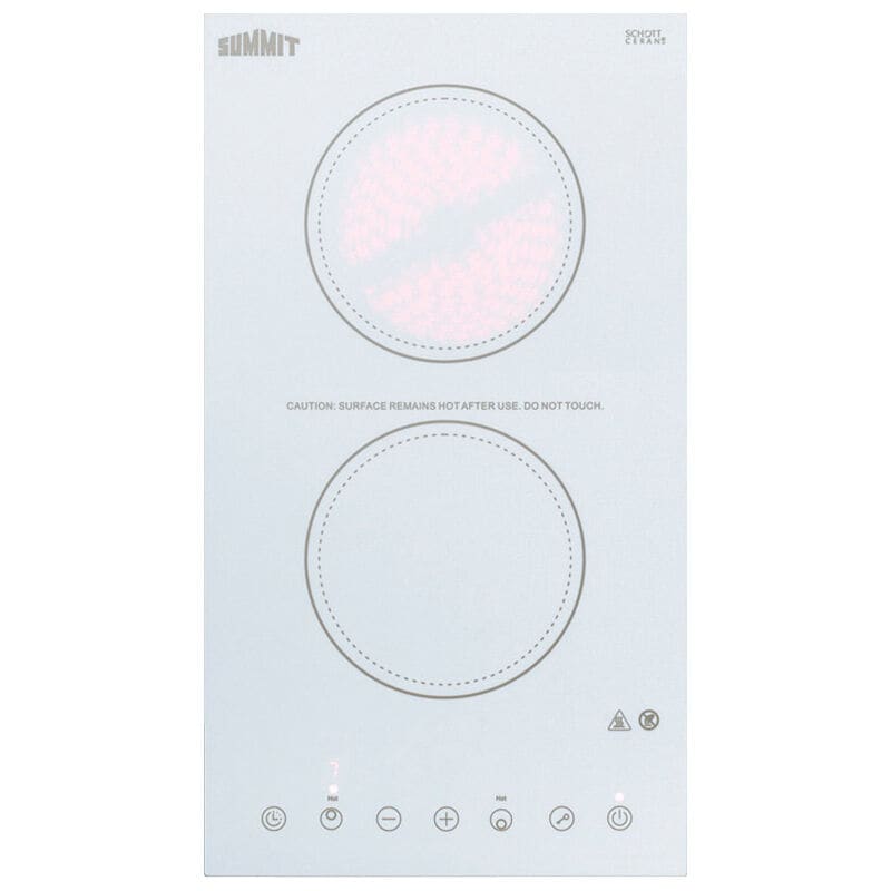 Summit 12 in. 2-Burner Electric Cooktop - White, , hires