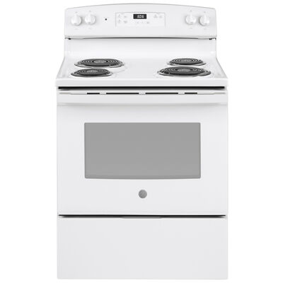 GE 30 in. 5 cu. ft. Electric Range with Coil Burners - White | JBS360DMWW