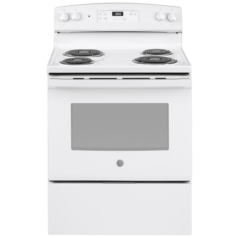GE 30 in. 5.0 cu. ft. Oven Freestanding Electric Range with 4 Coil Burners  - White