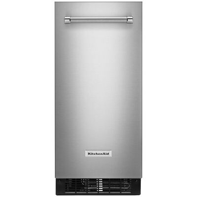 KitchenAid 15 in. Built-In Ice Maker with 25 Lbs. Ice Storage Capacity, Self- Cleaning Cycle, Clear Ice Technology & Digital Control - Stainless Steel with PrintShield Finish | KUIX535HPS