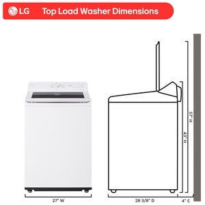 LG 27 in. 4.8 cu. ft. Smart Top Load Washer with 4-Way Agitator, EasyUnload & AI Sensing - Alpine White, Alpine White, hires