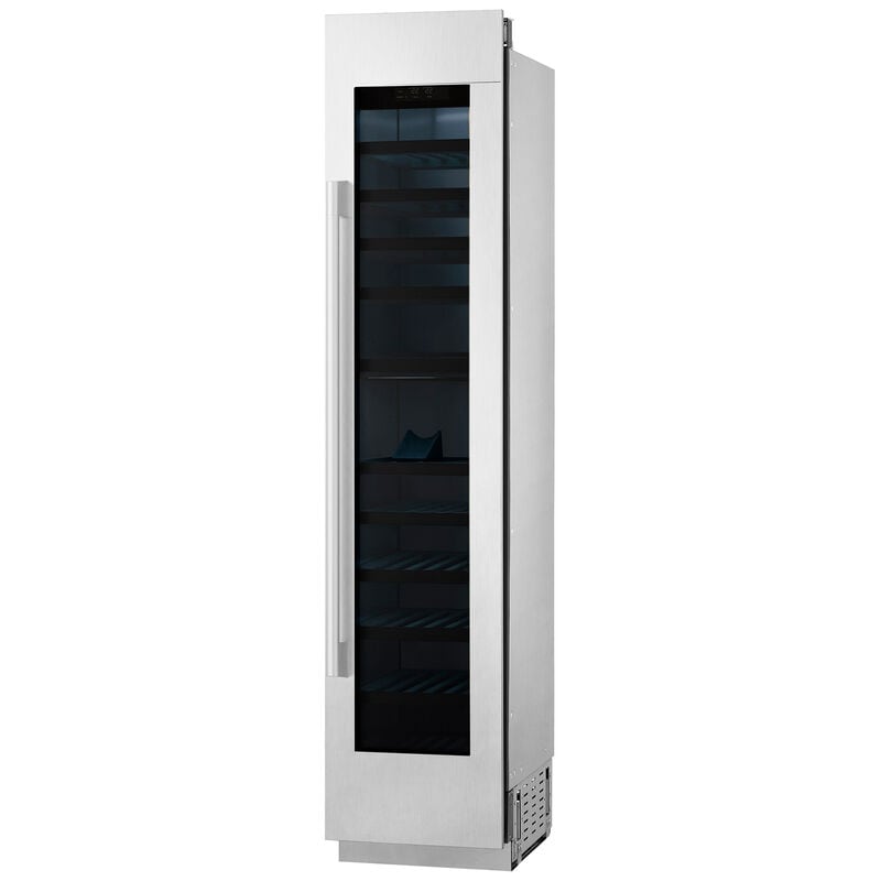 Signature Kitchen Suite Instaview 18 in. Built-in Smart Wine Cooler with Metal & Wood Racks, Dual Temperature Zones & 71 Bottle Capacity - Custom Panel Ready, , hires