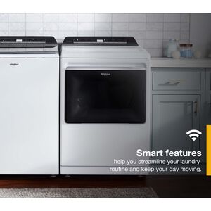 Whirlpool 27 in. 7.4 cu. ft. Smart Gas Dryer with Advanced Moisture Sensing, Sanitize & Steam Cycle - White, White, hires