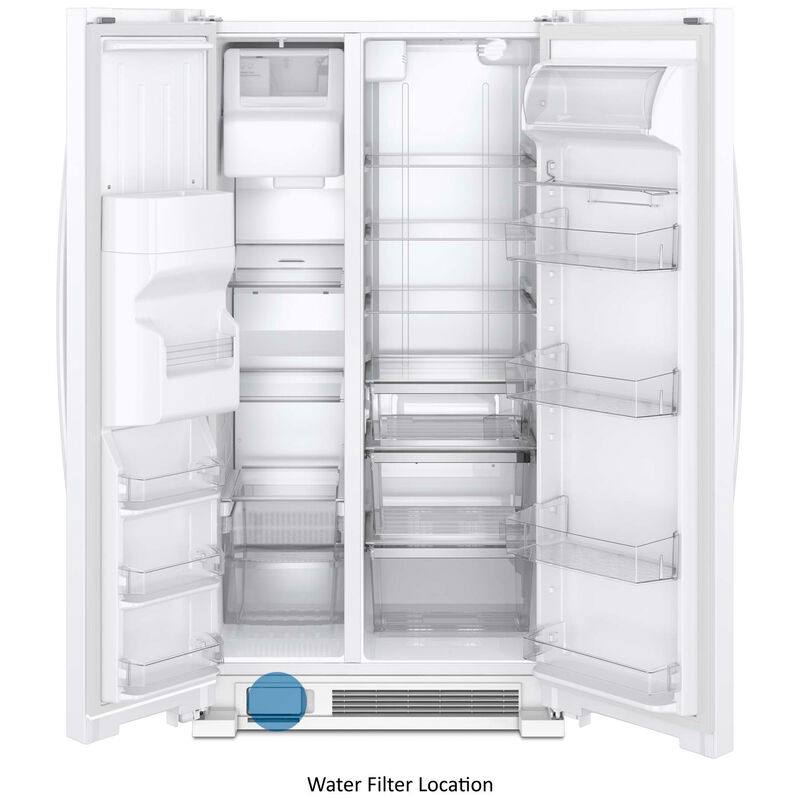 Whirlpool 36 in. 24.5 cu. ft. Side by Side Refrigerator with Ice & Water Dispenser - White, White, hires