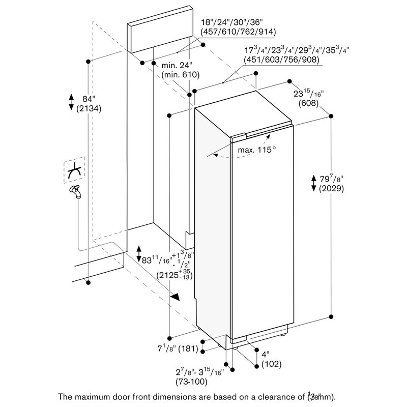 Gaggenau Vario 400 Series 18 in. 8.6 cu. ft. Built-in Smart Double-Drawers Upright Freezer with Ice-Maker & Adjustable Shelves - Custom Panel Ready, , hires