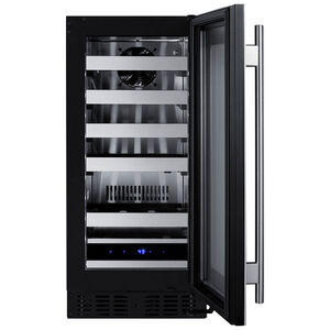 Summit 15 in. Compact Built-In/Freestanding Wine Cooler with 18 Bottle Capacity, Single Temperature Zone & Digital Control - Stainless Steel, , hires
