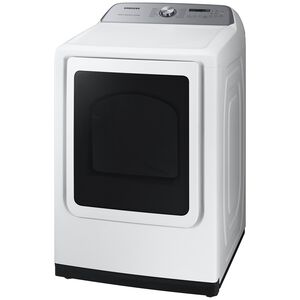 Samsung 27 in. 7.4 cu. ft. Front Loading Electric Dryer with 12 Dryer Programs, 10 Dry Options, Sanitize Cycle, Wrinkle Care & Sensor Dry - White, White, hires