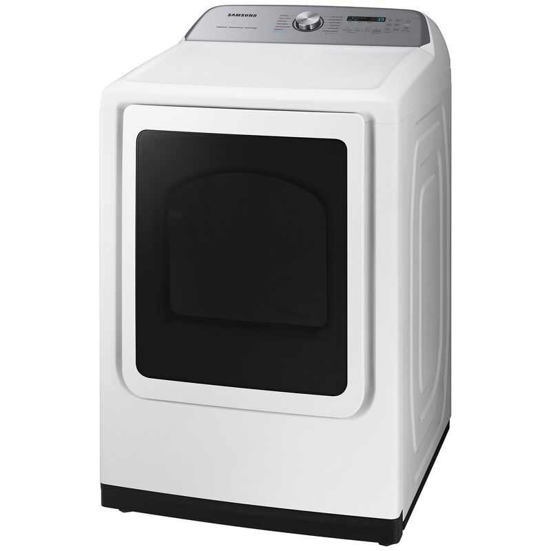 Samsung 27 in. 7.4 cu. ft. Front Loading Electric Dryer with 12 Dryer Programs, 10 Dry Options, Sanitize Cycle, Wrinkle Care & Sensor Dry - White, White, hires