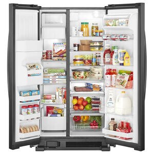 Whirlpool 33 in. 21.4 cu. ft. Side by Side Refrigerator with Ice & Water Dispenser - Black, Black, hires