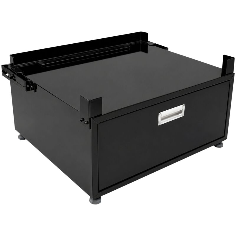 Equator Universal Laundry Pedestal for 24" Washer, Dryer & Combo with Storage Drawer - Black, , hires