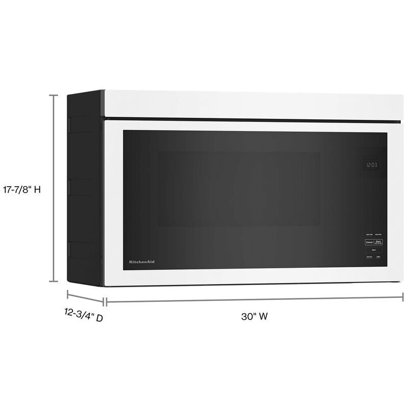 KitchenAid 30 in. 1.1 cu. ft. Over-the-Range Microwave with 10 Power Levels, 400 CFM & Sensor Cooking Controls - White, White, hires