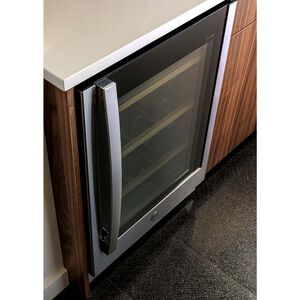GE Profile 24 in. 5.1 cu. ft. Built-In/Freestanding Beverage Center with Pull-Out Shelves & Digital Control - Stainless Steel, , hires