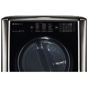 LG Signature 29 in. 9.0 cu. ft. Electric Dryer with TurboSteam Technology & Sensor Dry - Black Stainless Steel, , hires