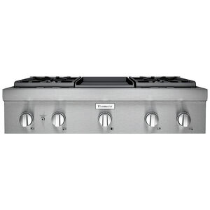 Thermador Professional Series 36 in. 4-Burner Natural Gas with Griddle, Simmer Burner & Power Burner - Stainless Steel, , hires