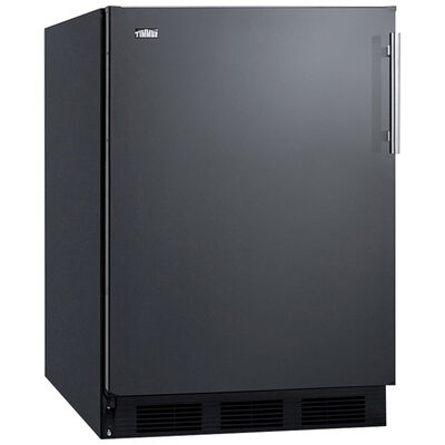 Summit 24 in. 5.8 cu. ft. Left-Hinged Undercounter Refrigerator - Black | FF63BKLHD