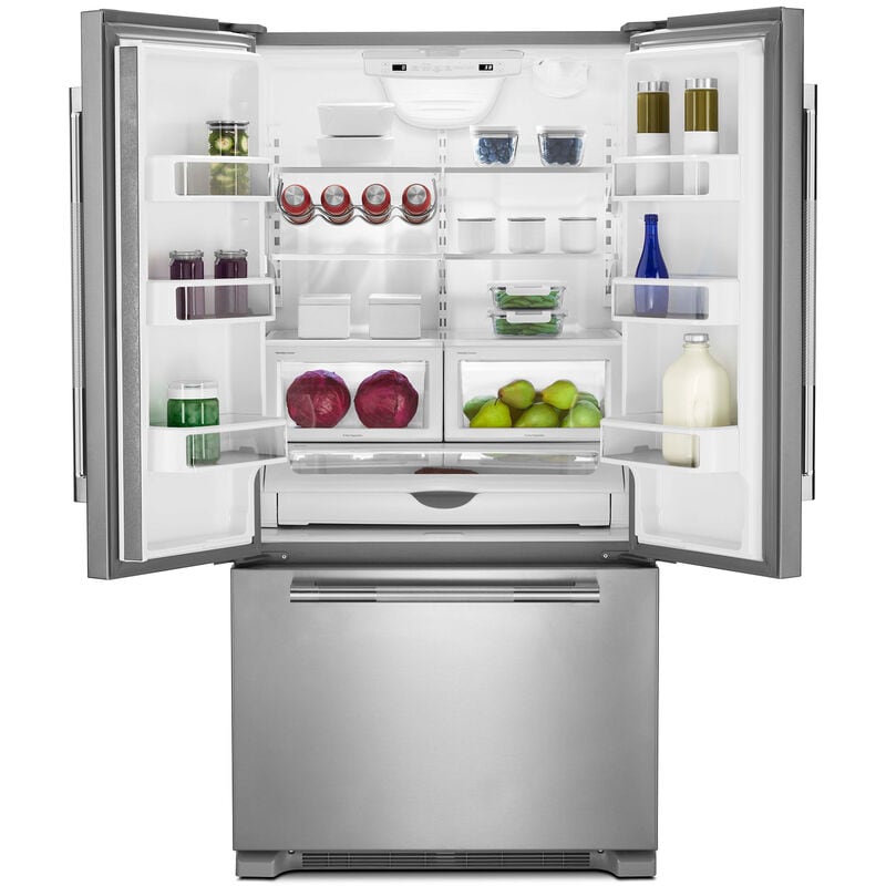 JennAir Rise 36 in. 21.9 cu. ft. Counter Depth French Door Refrigerator with Internal Water Dispenser - Stainless Steel, , hires