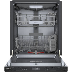 Bosch 800 Series 24 in. Top Control Smart Dishwasher with 42 dBa Sound Level, 3rd-Rack, CrystalDry & Pocket - Black, Black, hires