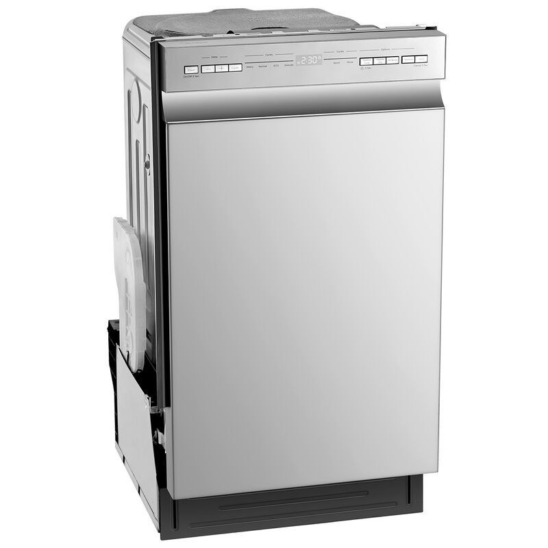Midea 18 in. Front Control Dishwasher with 52 dBA Sound Level & Pocket Handle - Stainless Steel, , hires
