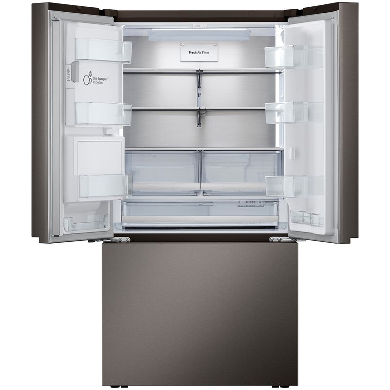 LG 36 in. 25.5 cu. ft. Smart Counter Depth French Door Refrigerator with Ice & Water Dispenser - PrintProof Black Stainless Steel, PrintProof Black Stainless Steel, hires