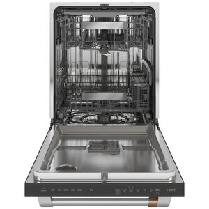 Cafe 24 in. Built-In Dishwasher with Top Control, 45 dBA Sound Level, 16 Place Settings, 5 Wash Cycles & Sanitize Cycle - Stainless Steel, , hires