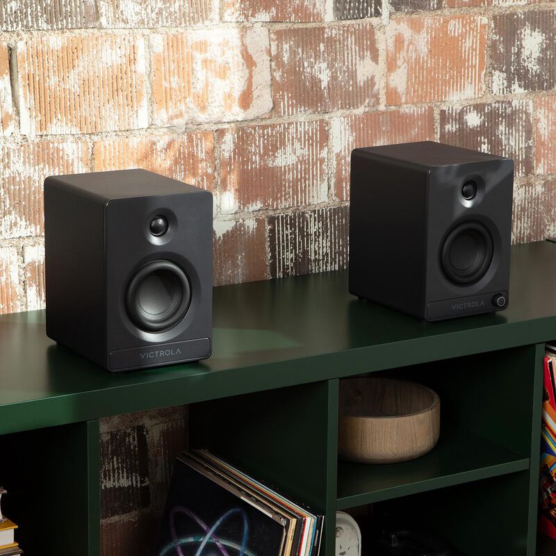 Victrola Tempo Bluetooth Bookshelf Speakers - Black, , hires