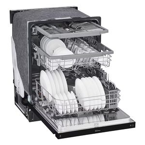 LG 24 in. Front Control Dishwasher with 48 dBa Sound Level, 3rd-Rack, Dynamic Dry & Pocket - Black, Black, hires