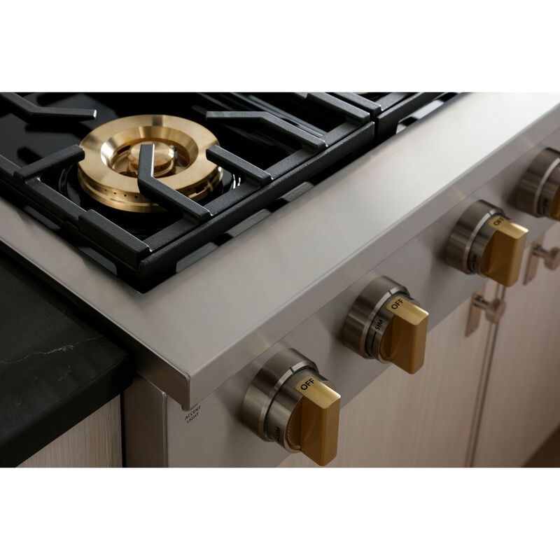 Monogram Professional Series 48 in. 6-Burner Natural Gas Rangetop with Griddle, Simmer Burner & Power Burner - Stainless Steel, , hires