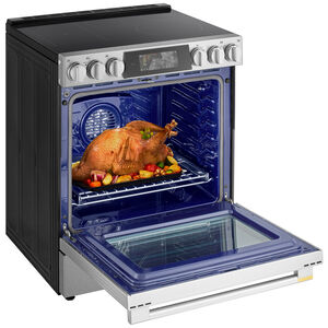 LG Signature 30 in. 6.3 cu. ft. Smart Air-Fry True European Convection Slide-in Electric Range with 4 Induction Burners & 1 Radiant Burner - PrintProof Stainless Steel, , hires