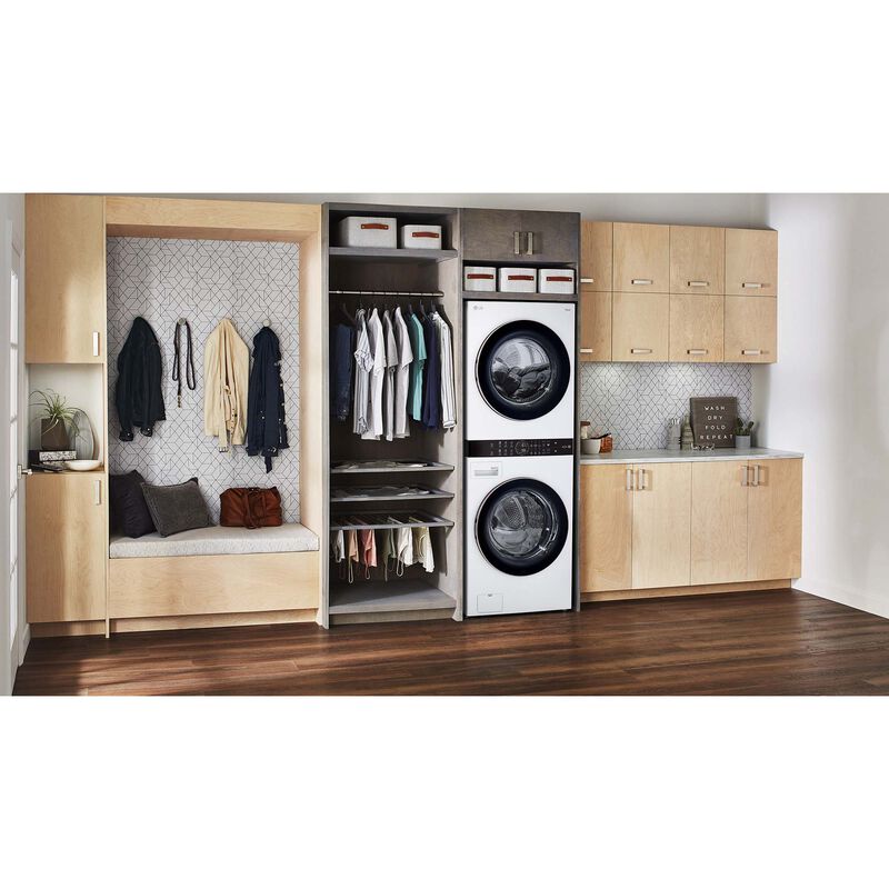 LG 27 in. WashTower with 4.5 cu. ft. Washer with 6 Wash Programs & 7.4 cu. ft. Gas Dryer with 6 Dryer Programs, Sensor Dry & Wrinkle Care - White, White, hires