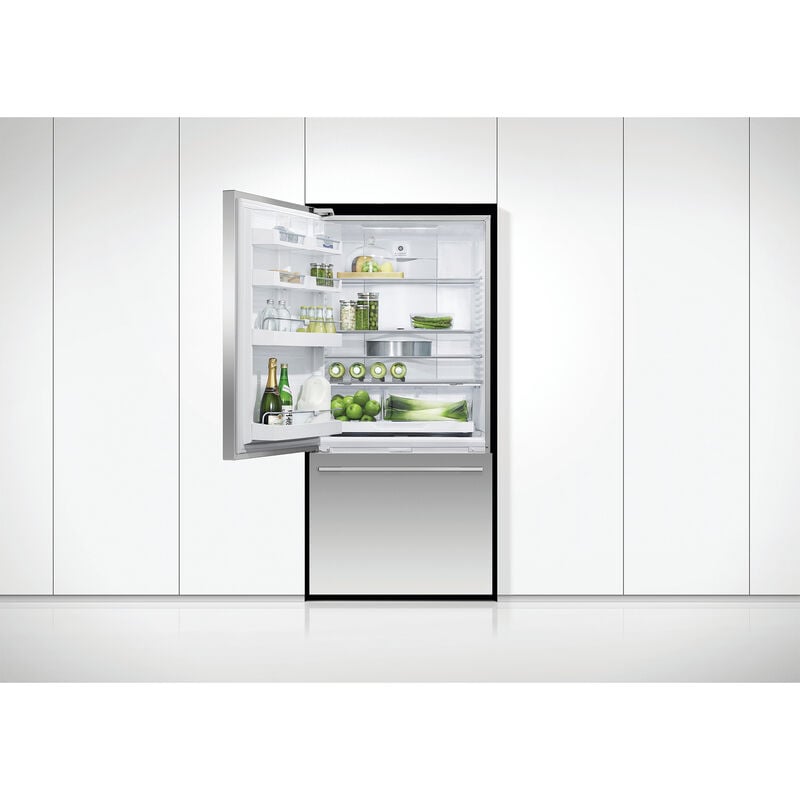 Fisher & Paykel Series 5 31 in. 17.1 cu. ft. Smart Counter Depth Bottom Freezer Refrigerator, Left Hinge - Stainless Steel, , hires
