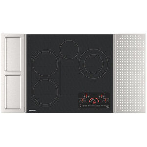 Sharp 24 in. Electric Cooktop with 4 Radiant Burners - Black, , hires