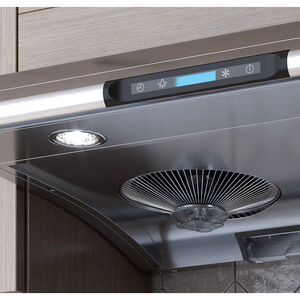 XO 30 in. Standard Style Range Hood with 6 Speed Settings, 550 CFM, Ducted Venting & 2 Halogen Lights - Black, Black, hires