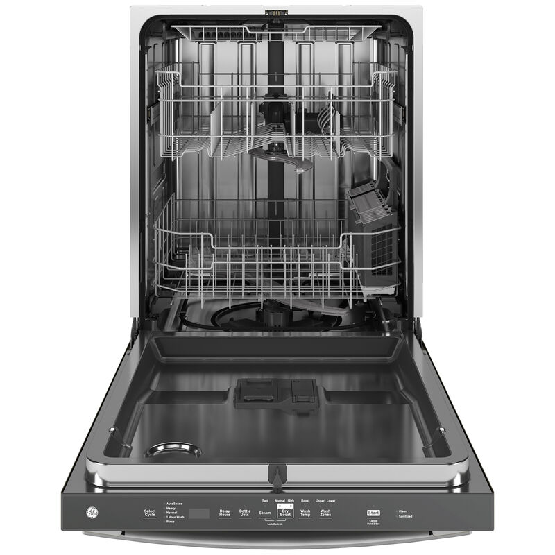 GE 24 in. Top Control Flush-Mount Dishwasher with 45 dBa Sound Level, 3rd-Rack & Dry Boost - Fingerprint Resistant Stainless, Fingerprint Resistant Stainless, hires