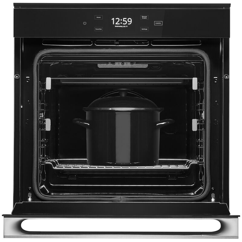 JennAir Noir 24 in. 2.6 cu. ft. Smart Electric Single Wall Oven with True European Convection - Floating Glass Black, , hires