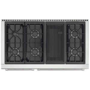 Wolf 48 in. 6-Burner Natural Gas Rangetop with Grill & Power Burner - Stainless Steel, , hires